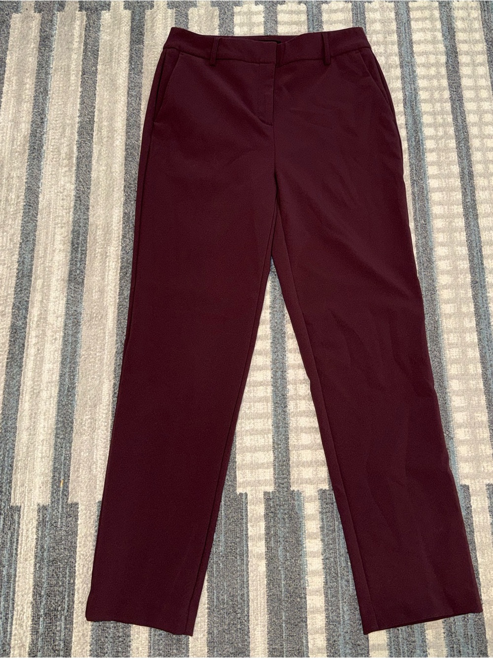 Rachel Zoe Tailored Burgundy Bordeaux Ankle Dress Pants Size 4 Stretch Work